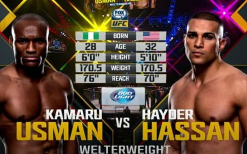 Видео боя Камару Усман - Хейдер Хассан UFC The Ultimate Fighter 21 Finale