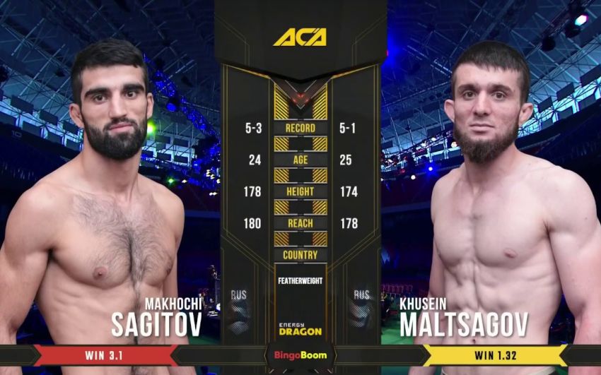 Видео боя Хусейн Мальцагов - Махочи Сагитов на ACA 98 - Fight Day