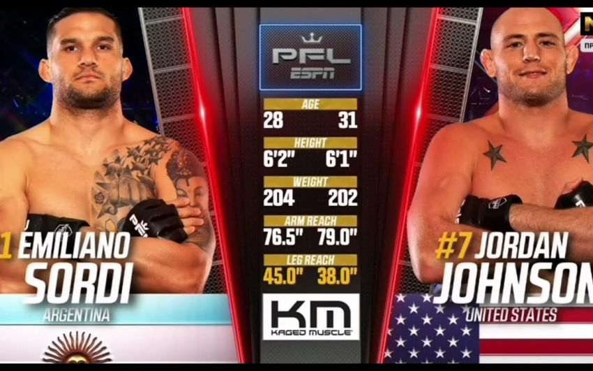 Видео боя Эмилиано Сорди - Джордан Джонсон PFL 10