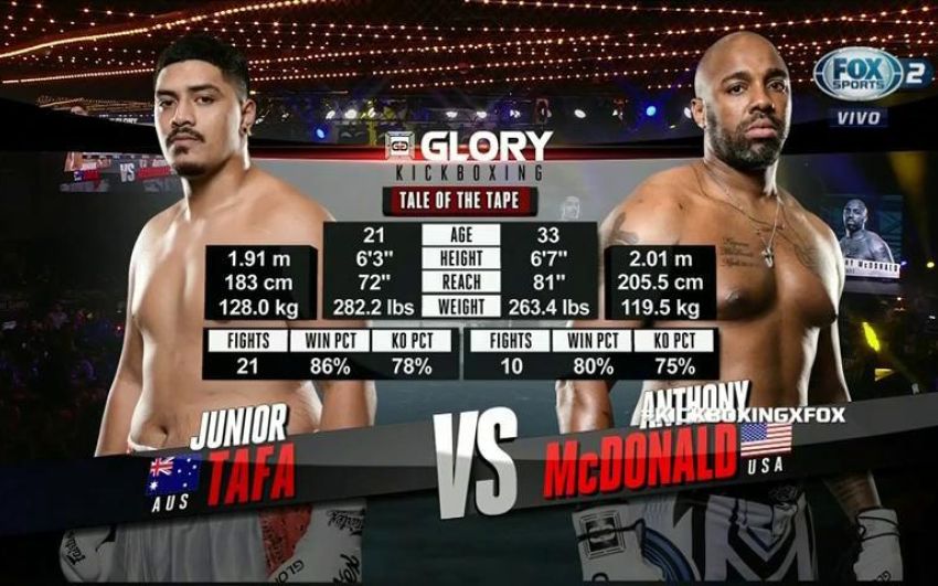 Видео боя GLORY55: Джуниор Тафа - Энтони Макдональд
