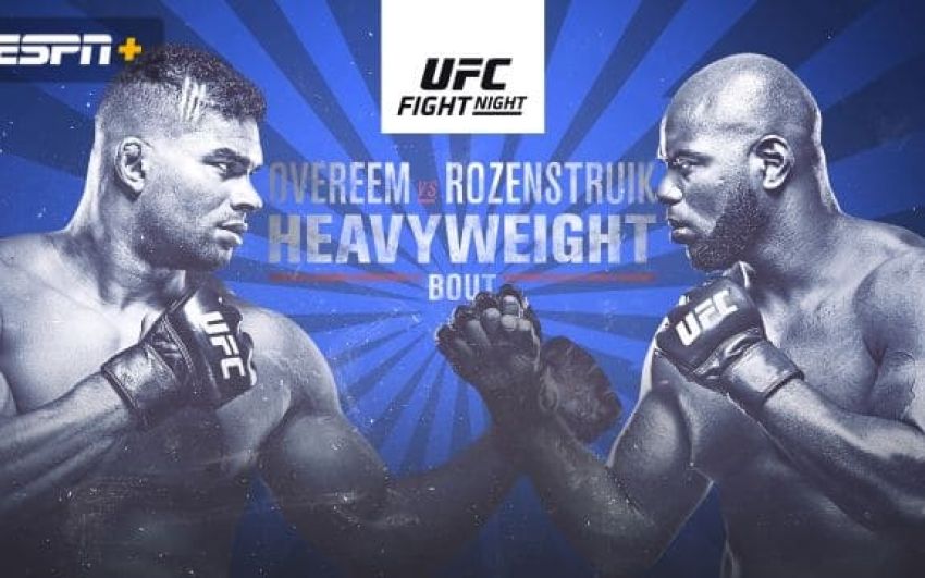 Файткард турнира UFC on ESPN 7: Алистар Оверим - Жаирзиньо Розенштруйк