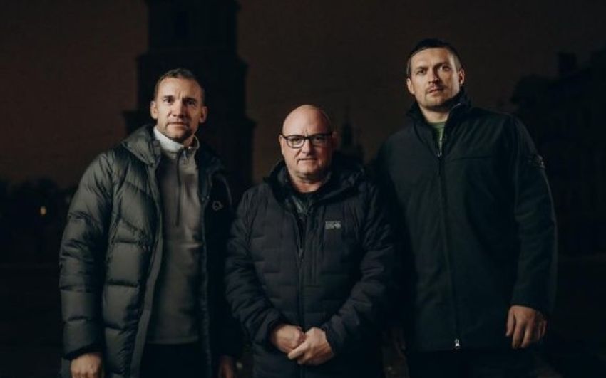 Александр Усик, Андрей Шевченко и астронавт Скотт Келли встретились в Киеве на съёмках
