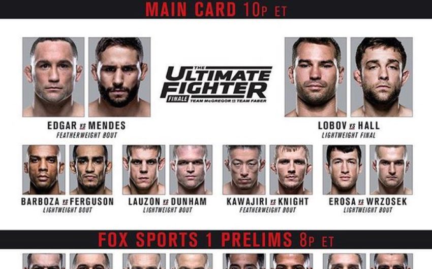 Прямая трансляция The Ultimate Fighter 22 Finale: Team McGregor vs. Team Faber