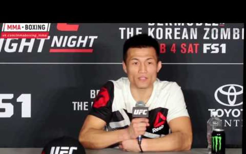 "Корейский Зомби" на пресс-конференции после UFC Fight Nigt 104 