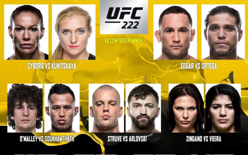 Прямая трансляция UFC 222 Сайборг - Куницкая