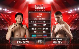 Видео боя Даурен Ермеков - Владимир Минеев Fight Nights Global-GFC