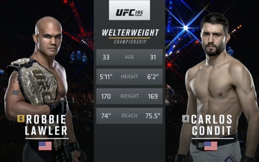 Видео боя Робби Лоулер - Карлос Кондит UFC 195