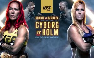 Видео боев турнира UFC 219 Сайборг - Холм, Нурмагомедов - Барбоза