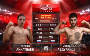 Видео боя Узаир Абдураков - Аннатдаев Руслан Fight Nights Global 91