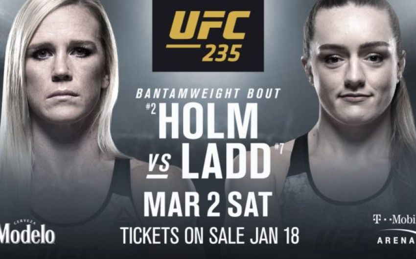 Поединок Холли Холм и Аспен Лэдд состоится на турнире UFC 235 в Лас-Вегасе