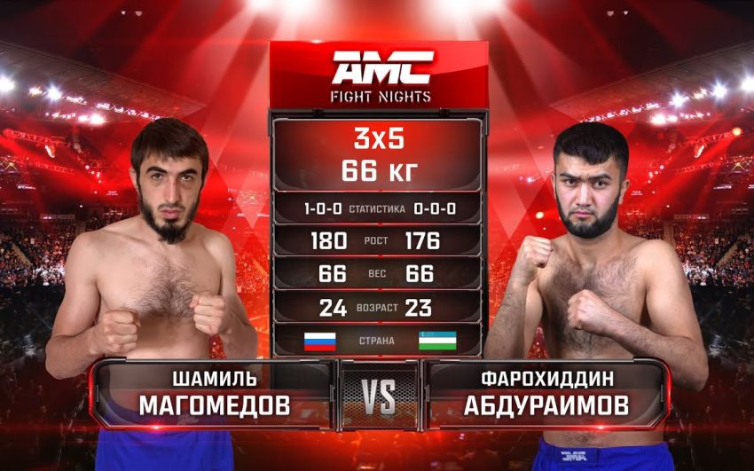 Видео боя Шамиль Магомедов – Фарохиддин Абдурахимов AMC Fight Nights "Кубок Донского атамана"