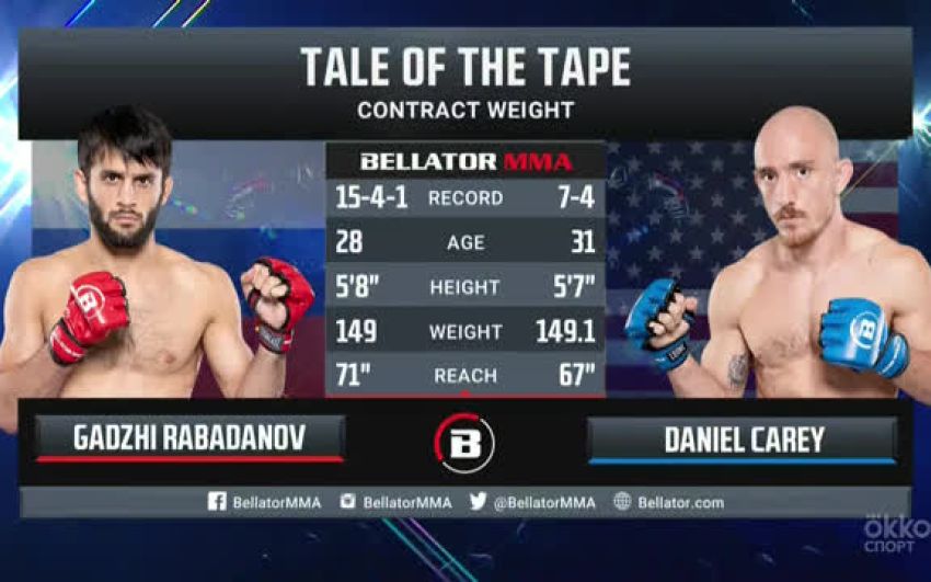 Видео боя Дэниел Кэри — Гаджи Рабаданов Bellator 263