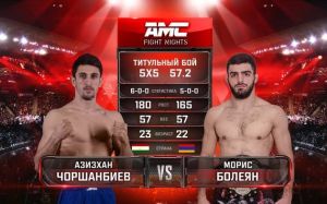 Видео боя Азизхан Чоршанбиев - Морис Болеян AMC Fight Nights 103