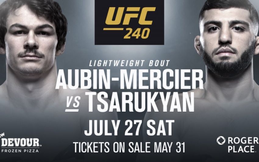 Арман Царукян подерется с Оливье Обином-Мерсье на UFC 240 в Канаде