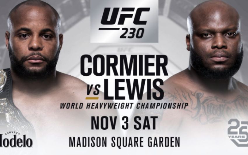 Файткард турнира UFC 230: Даниэль Кормье - Деррик Льюис