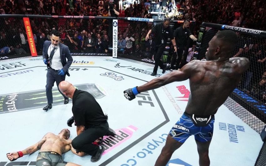 Исраэль Адесанья брутально вырубил Алекса Перейру в реванше на UFC 287