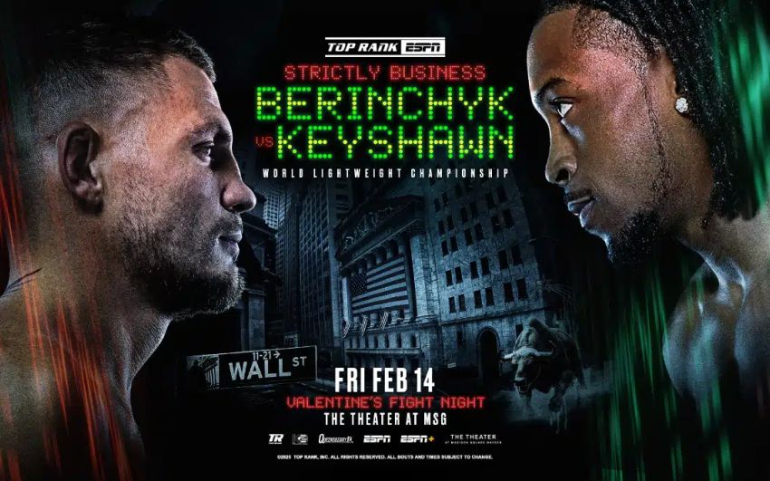 Официально: Денис Беринчик и Кишон Дэвис проведут бой в феврале на Madison Square Garden